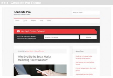 web design: portfolio Generate Pro Theme