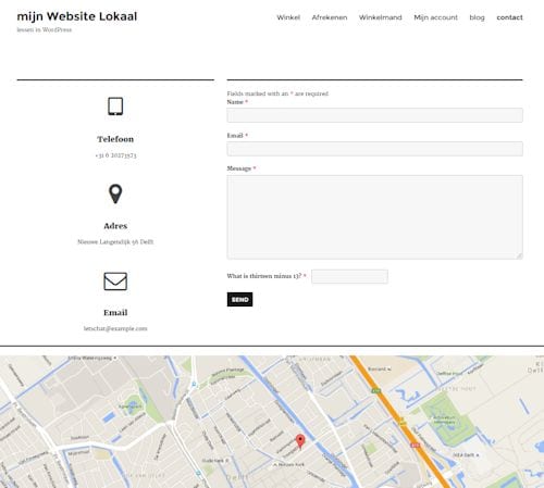 wordpress cursus online contact pagina maken