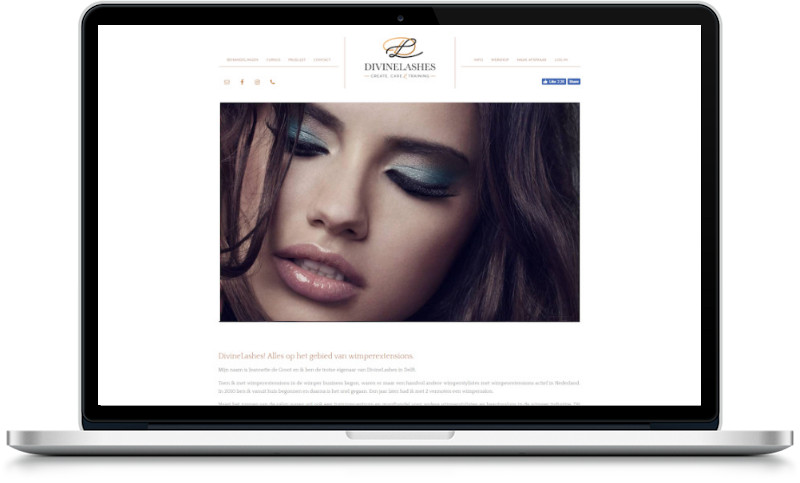 website divinelashes gemaakt door meijwebdesign