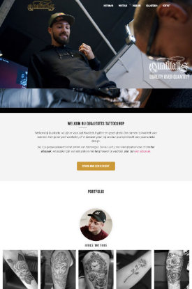 wordpress website portfolio tattooshop met intro video