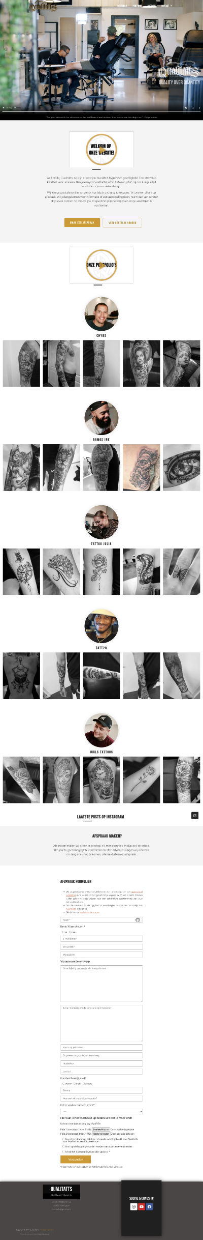 Voorbeeld WordPress website tattooshop