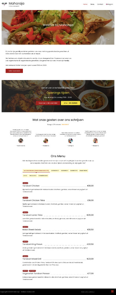 portfolio nieuwe website voor restaurant in delft