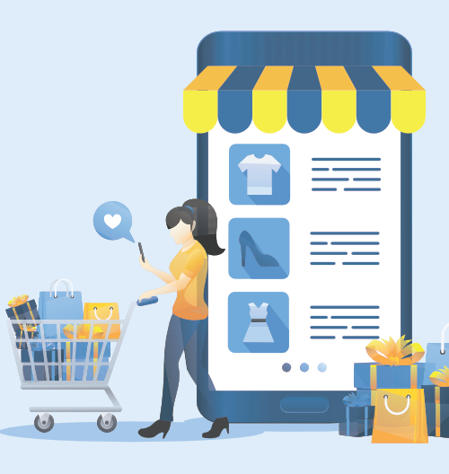 webshop met vrouw
