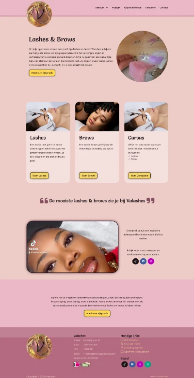 vlbeautycosmeticasalon webportfolio voor cosmetica