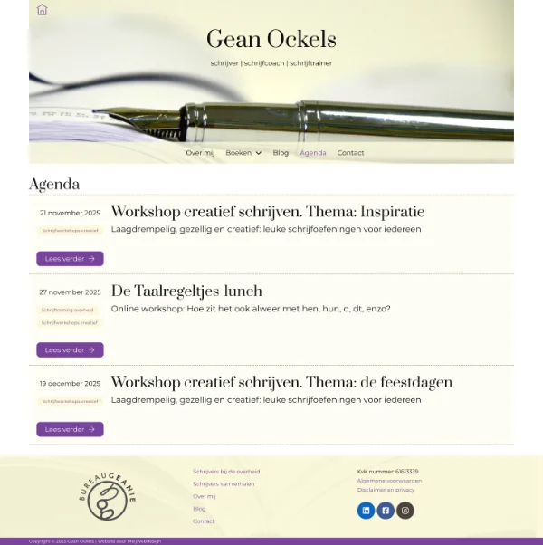 agenda voorbeeld op website