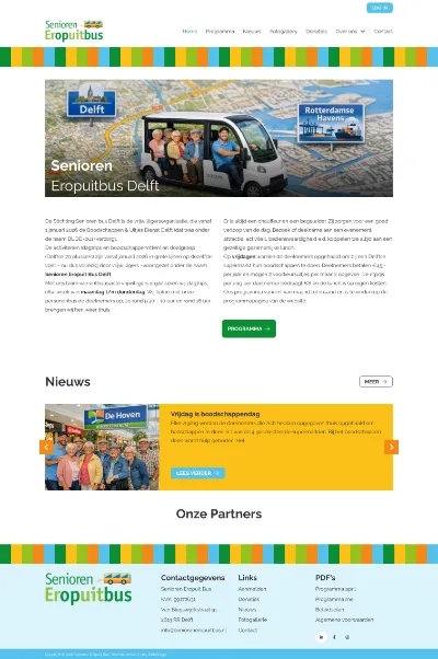nieuwe home pagina voor de vereniging senioren eropuitbus
